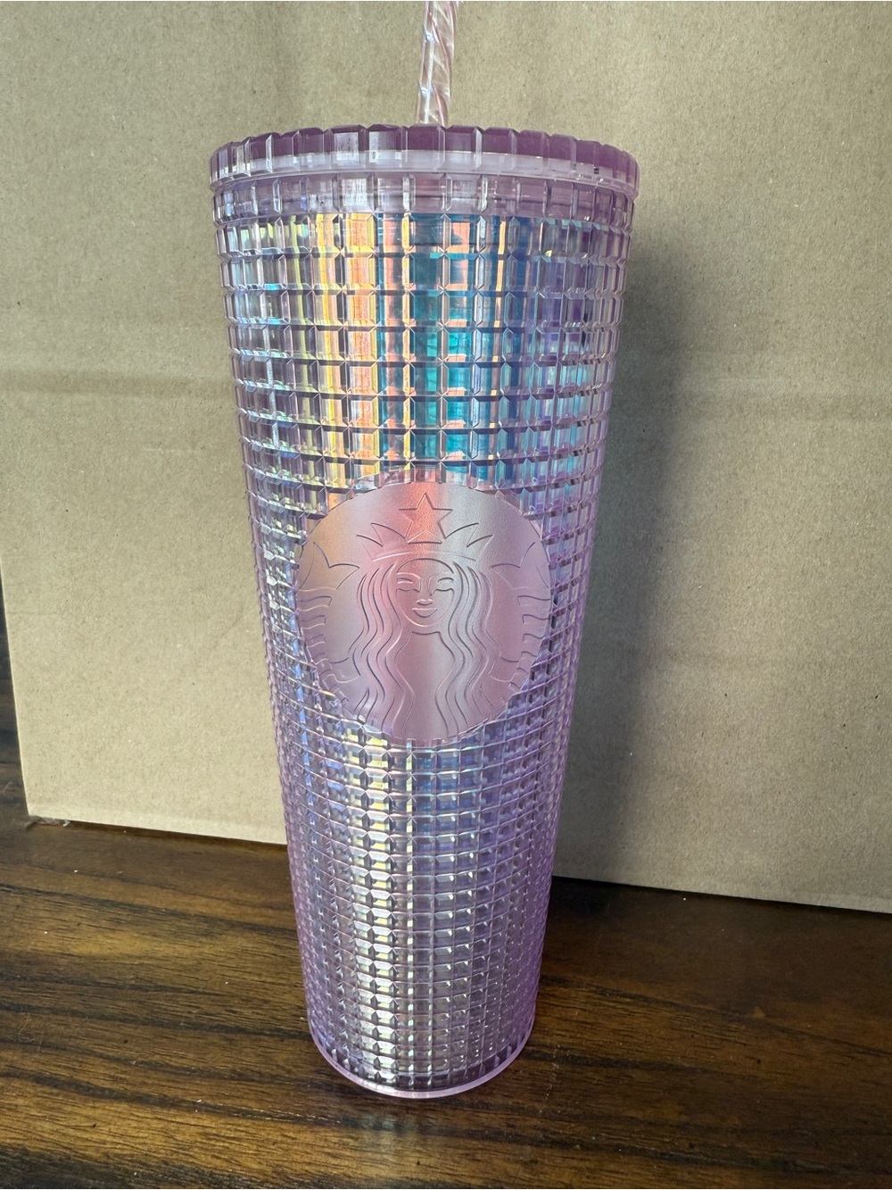 Starbucks Iridescent Lavender Studded Tumbler with Straw